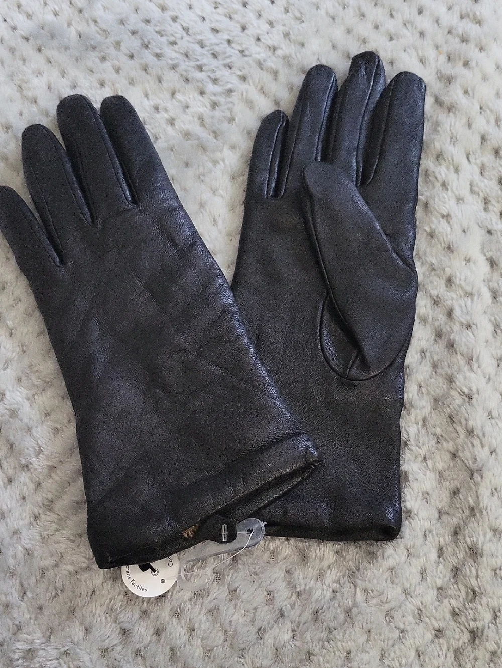 Nordstrom Classic Black Leather‎ Gloves With Cashmere Lining Size 7.5